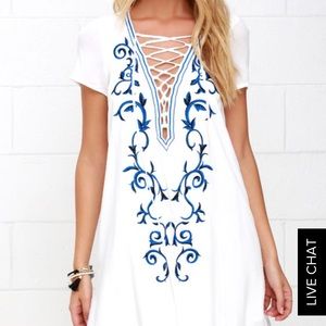 Lulu's Dresses - Lulu’s White lace up dress Lulu's Dresses - Lulu’s White lace up dress